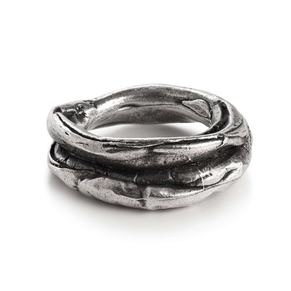 Stream Hand-Carved Sterling Silver Ring - Eclectiker