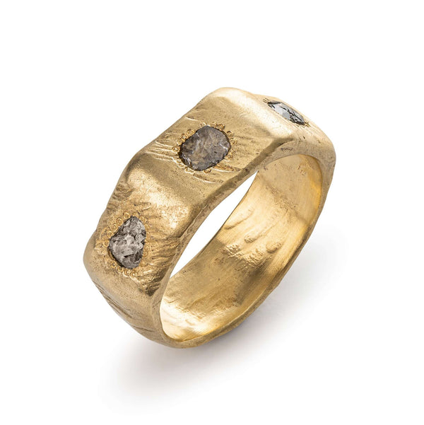 Din Gold with Raw Diamonds Ring