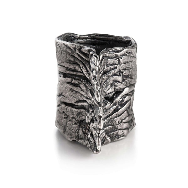 Pinky Tail Hand-Carved Silver Pinky Ring - Eclectiker