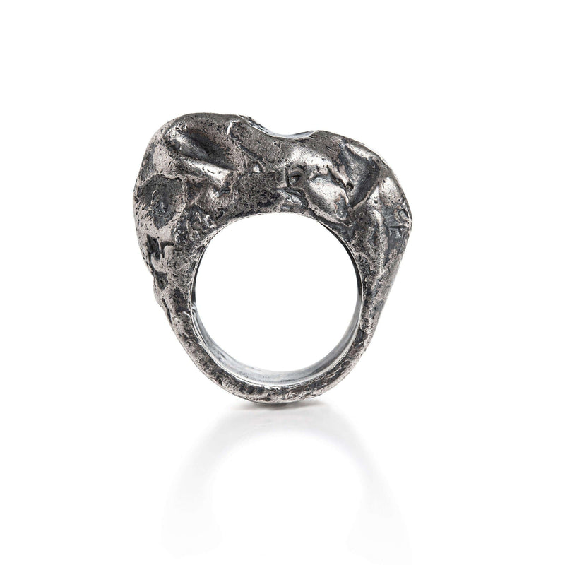Volcano Hand-Carved Sterling Silver Ring - Eclectiker