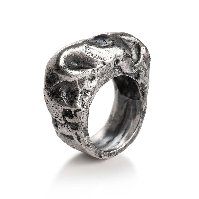 Volcano Hand-Carved Sterling Silver Ring - Eclectiker